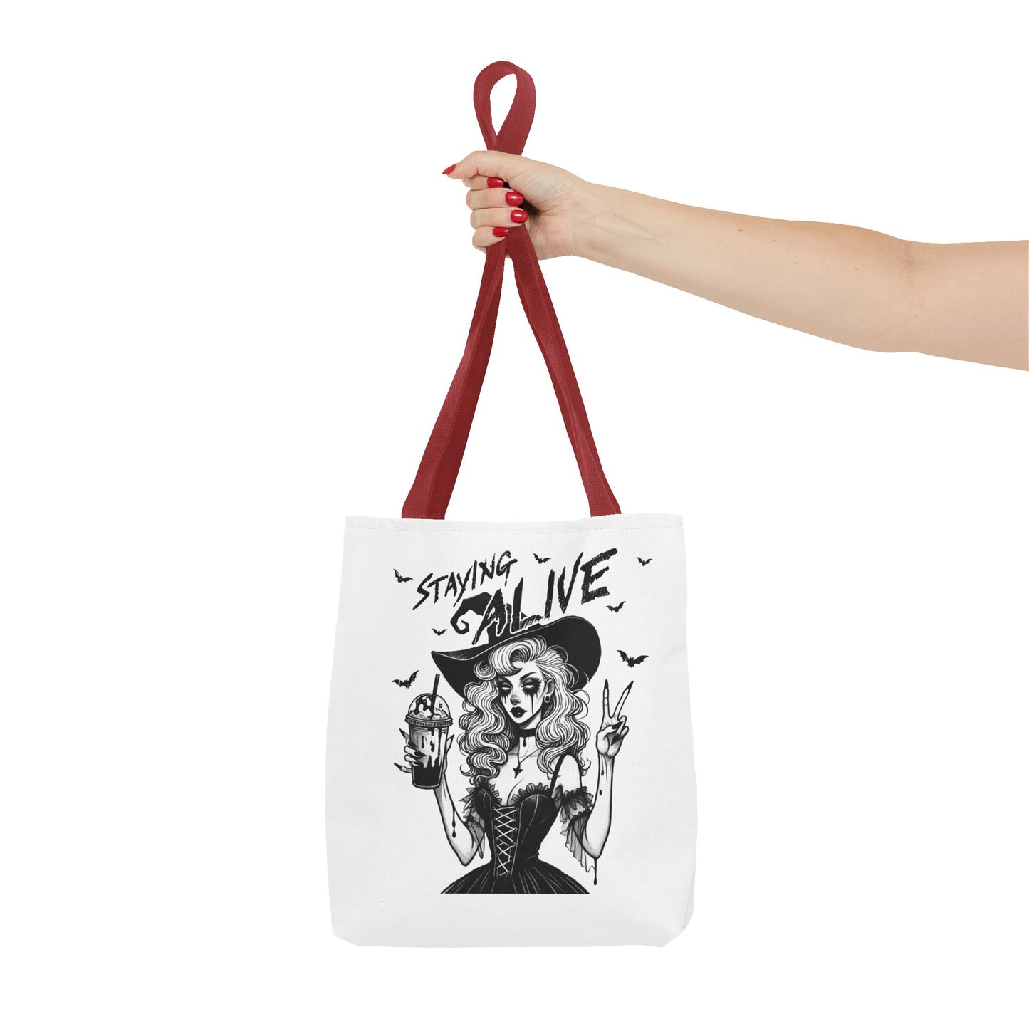 Witchy Staying Alive with Coffee Tote Bag