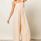 BiBi Texture Sleeveless Wide Leg Jumpsuit