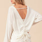 BiBi Waffled Backless Drawstring T-Shirt