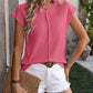 Mandy Rolled Cap Sleeve Round Neck Sweater Vest