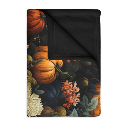 Moody Pumpkins Velveteen Blanket