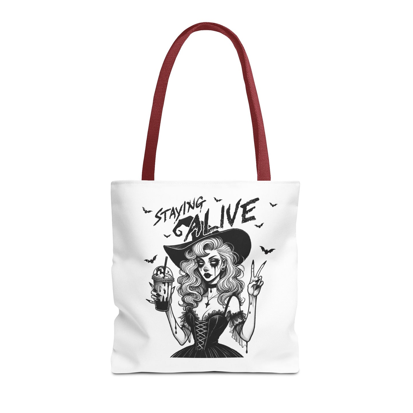 Witchy Staying Alive with Coffee Tote Bag