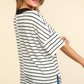 Haptics Full Size Striped Dropped Shoulder Half Sleeve T-Shirt