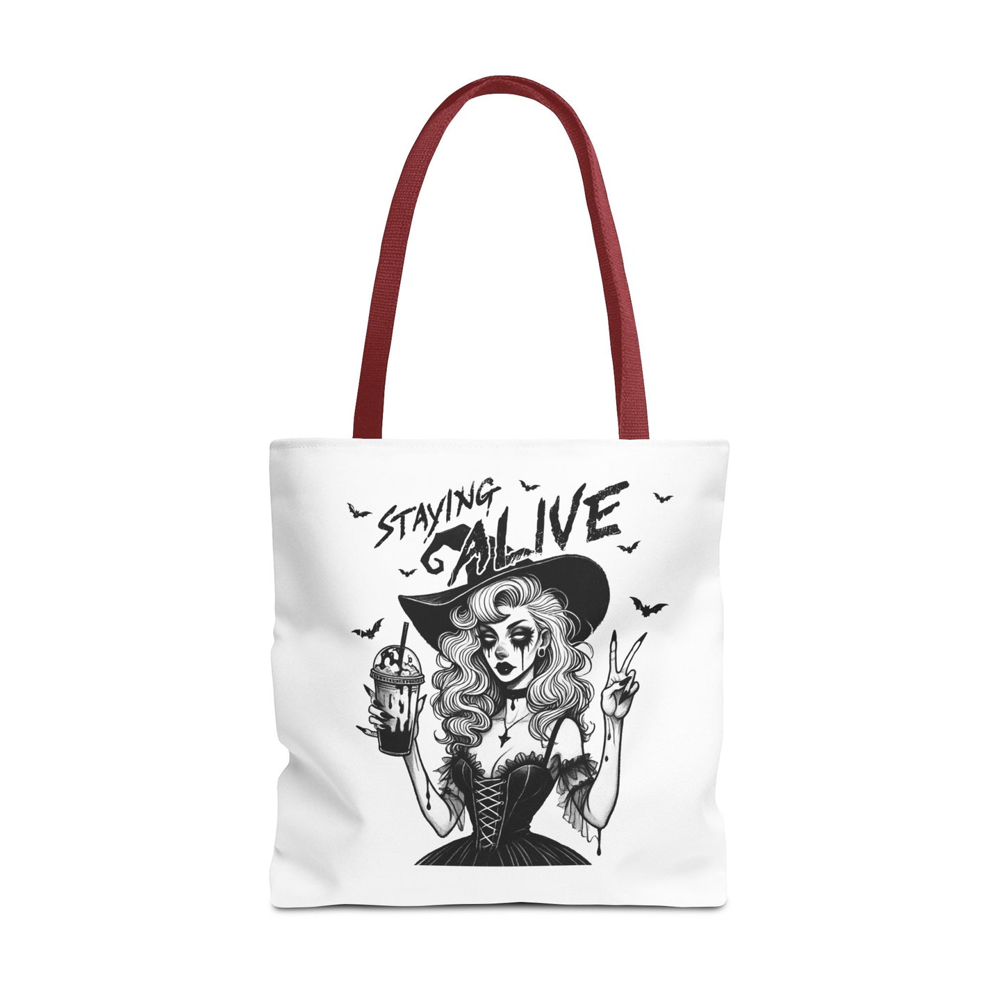 Witchy Staying Alive with Coffee Tote Bag