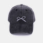 Zenana Bow Embroidered Washed Cotton Caps