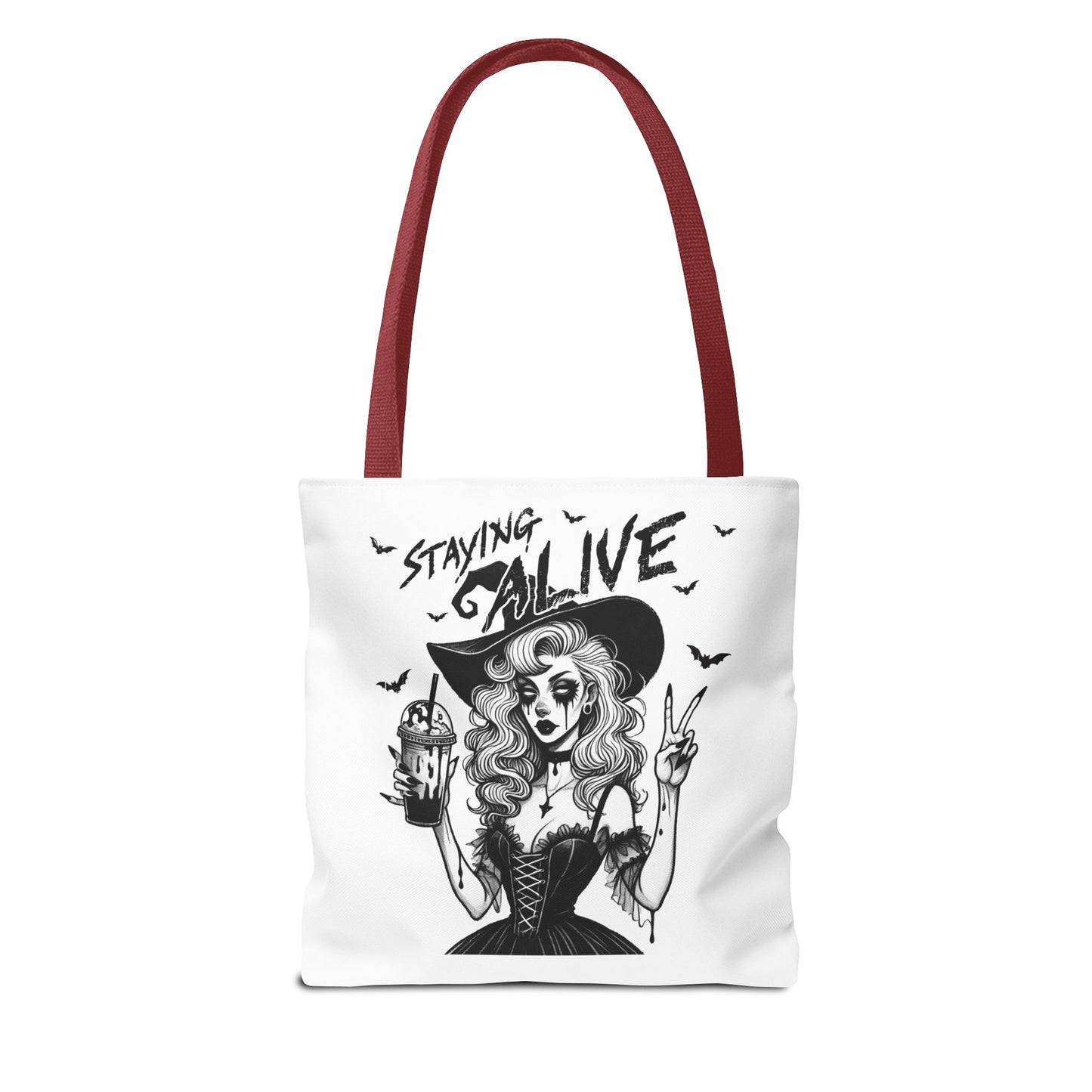 Witchy Staying Alive with Coffee Tote Bag