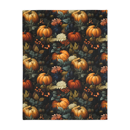 Moody Pumpkins Velveteen Blanket