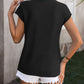 Mandy Rolled Cap Sleeve Round Neck Sweater Vest