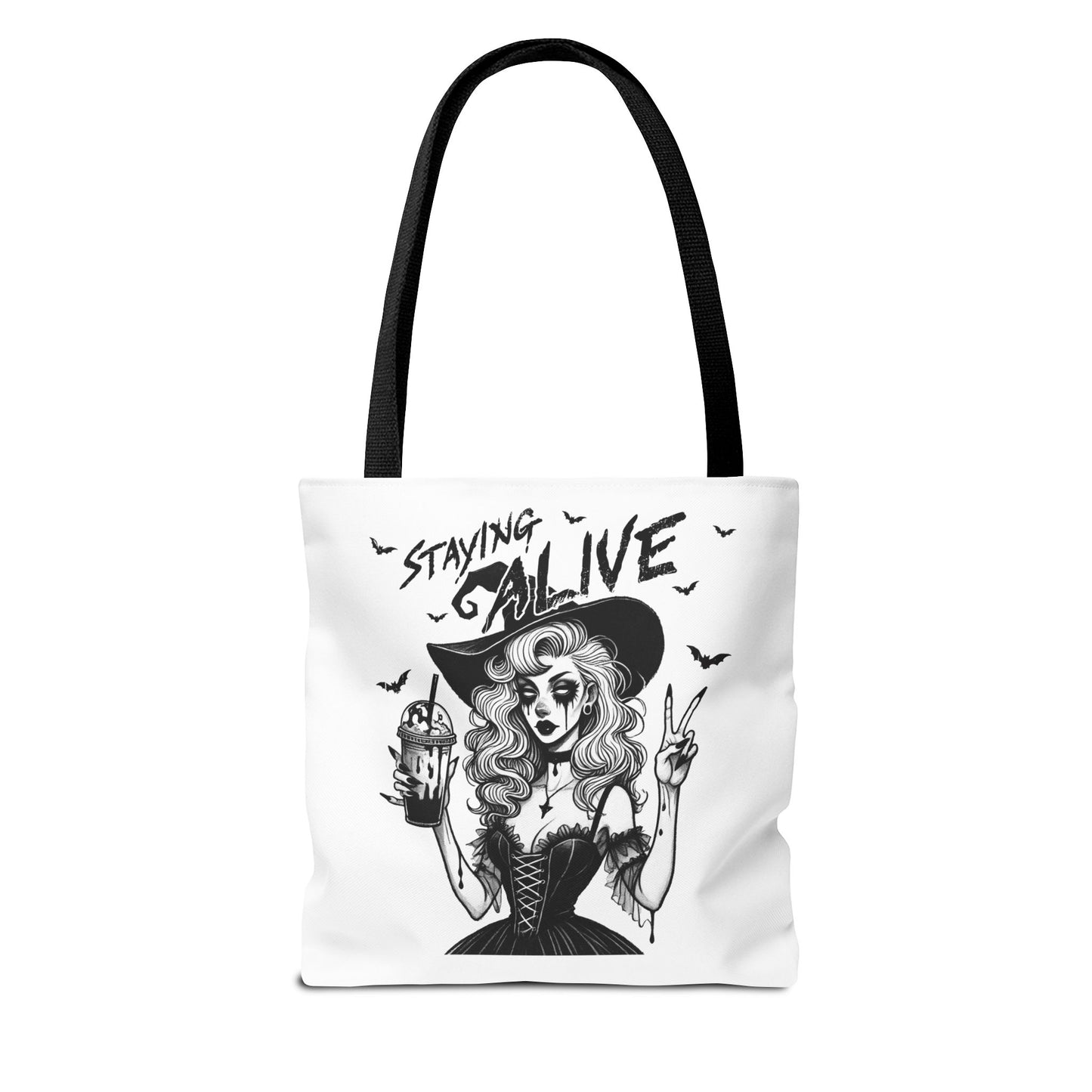 Witchy Staying Alive with Coffee Tote Bag