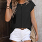 Mandy Rolled Cap Sleeve Round Neck Sweater Vest