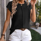 Mandy Rolled Cap Sleeve Round Neck Sweater Vest